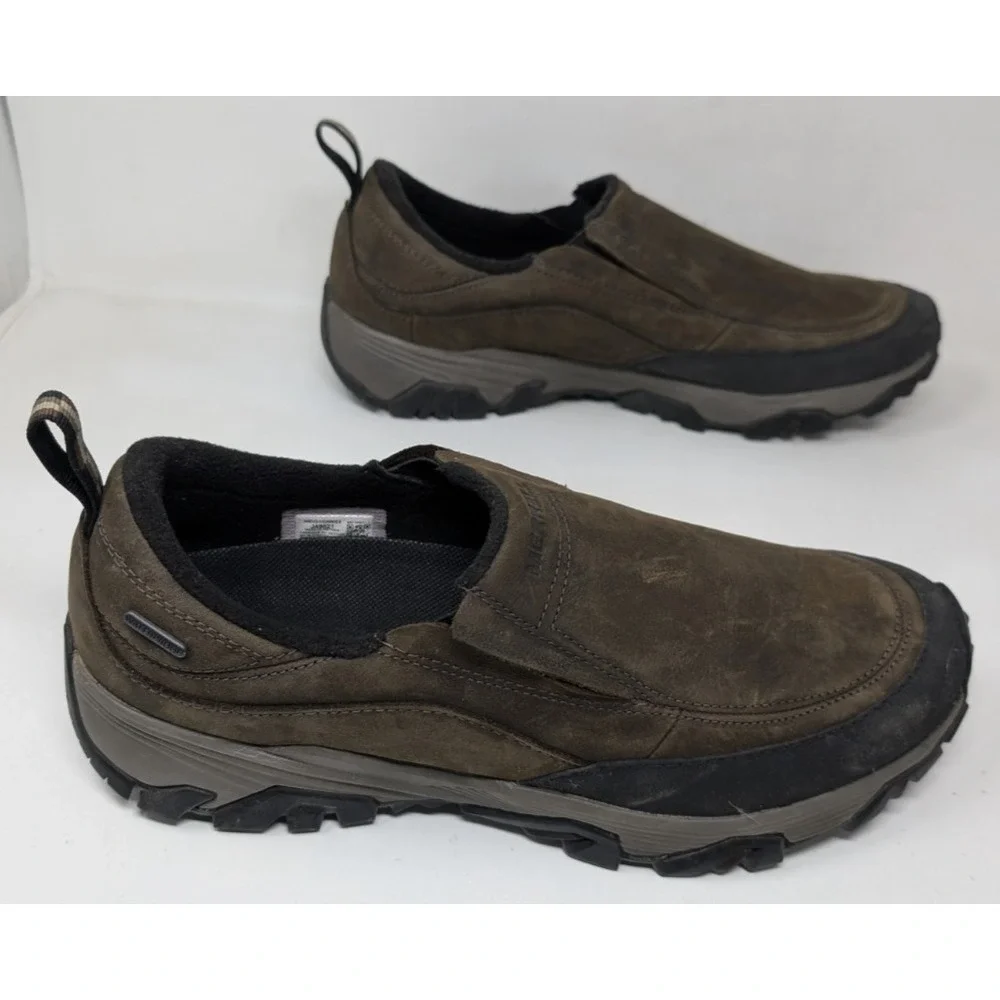 Merrell Men ColdPack Ice+ Moc Waterproof Brown Leather Hiking Shoes J49821 Sz 12